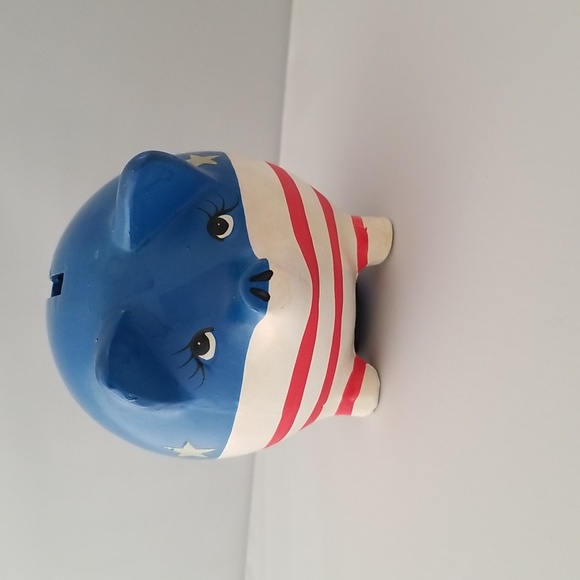 Vintage American Flag Piggy Bank - Picture 2 of 7